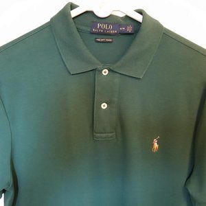 Men's Polo Ralph Lauren Short Sleeve Green Polo Shirt Pima Soft Stretch - MED